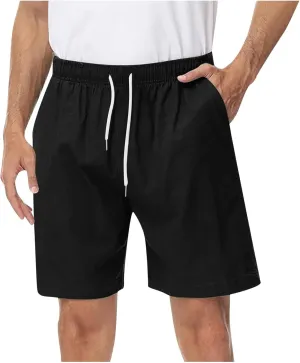 Mens Casual Shorts Stretch Waist Summer Beach Shorts with Pockets Lightweight Summer Hiking Work Shorts