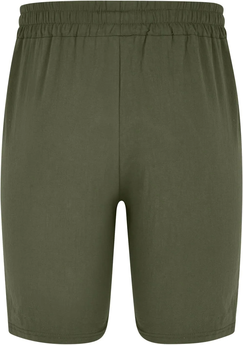 Men's Cotton Linen Shorts Drawstring Elastic Waist Casual Comfy Lightweight Shorts Summer Beach Shorts with Pockets