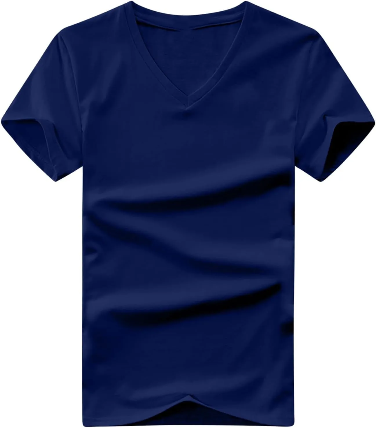 Men's Cotton T-Shirts Casual Plain Stretchable V Neck Tees Summer Basics Short Sleeve Tops Soft Comfy Mens Clothing