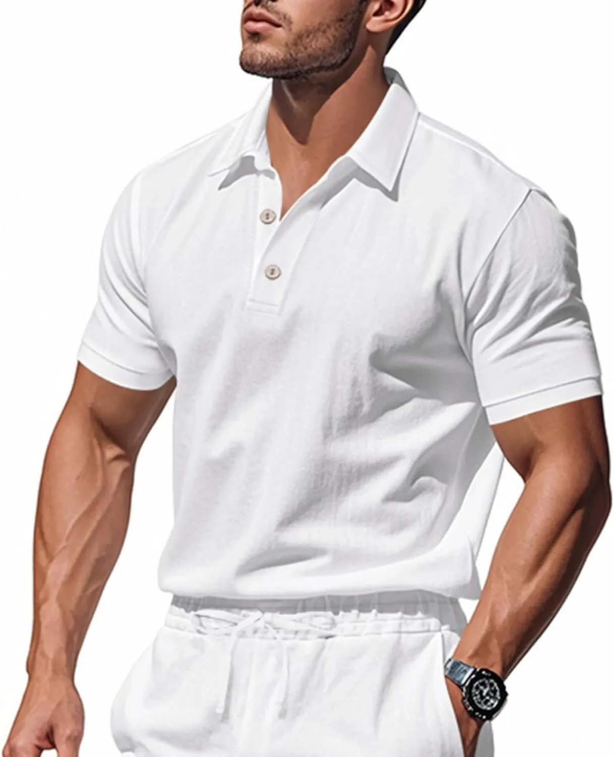 Men's Golf Polo Shirts Collared Slim Fit Moisture Wicking Soft Business Summer Shirts