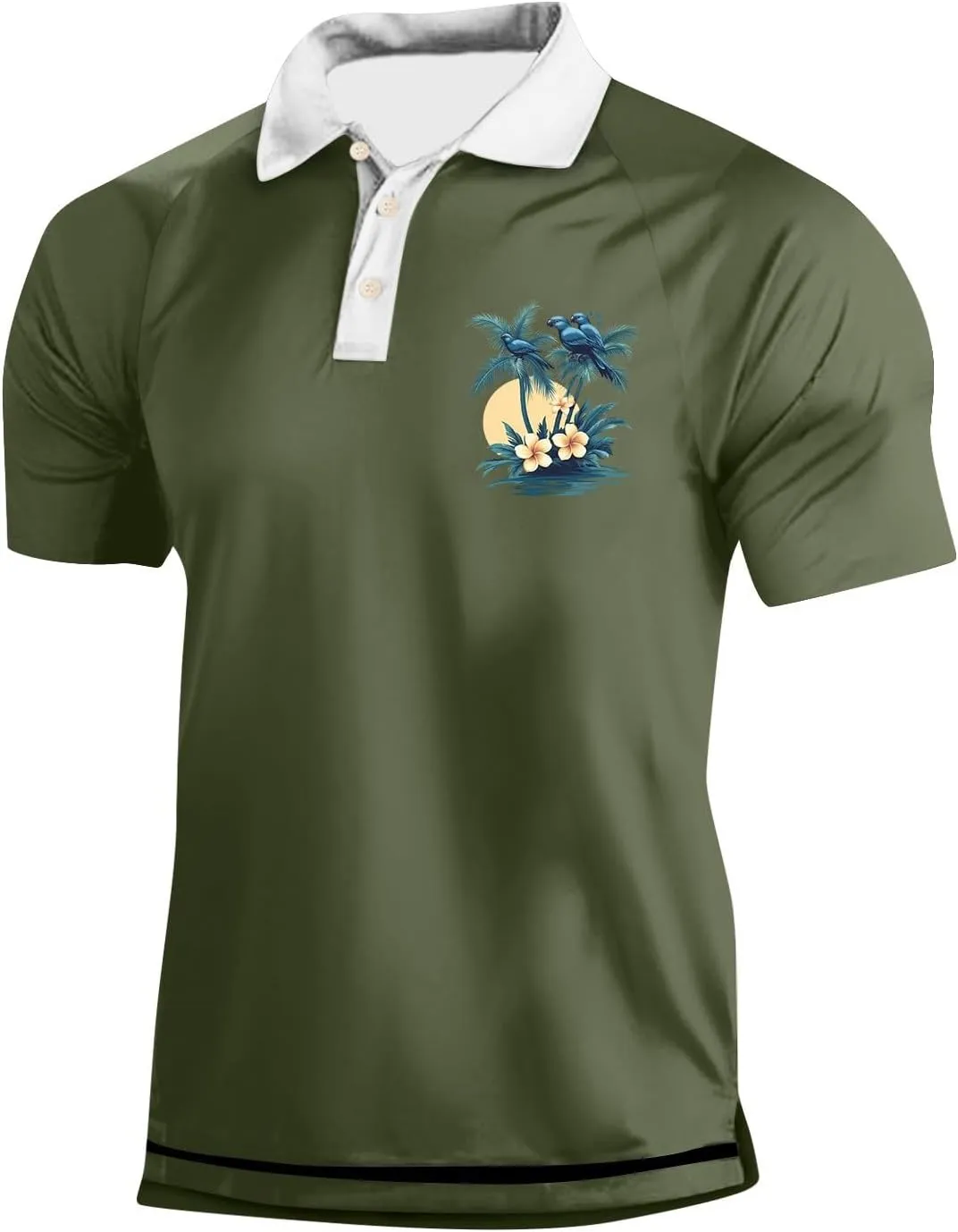 Men's Golf Polo Shirts Collared Wrinkle Free Slim Fit Breathable Business Summer Shirts