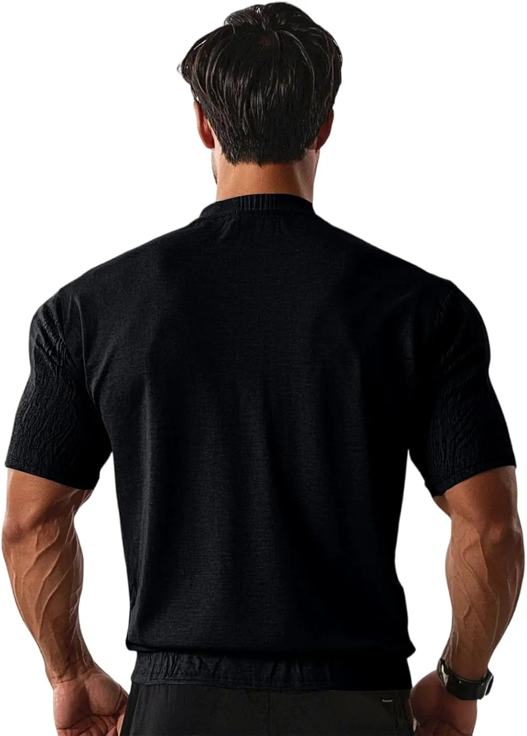 Men's Golf Polo Shirts Crewneck Slim Fit Wrinkle Free Breathable Work Summer Shirts