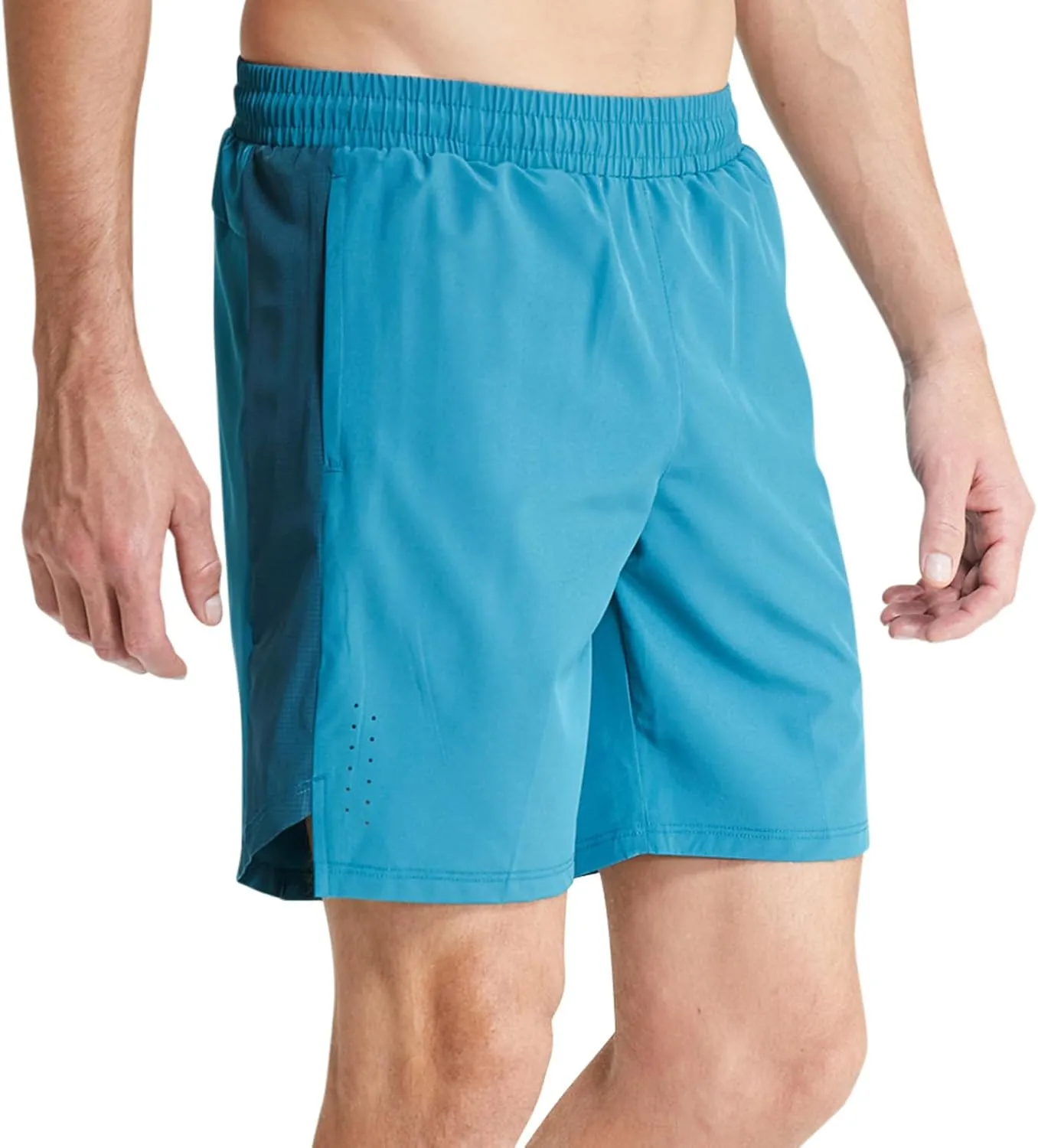Men's Gym Workout Shorts Athletic Running 7" Quick Dry Shorts Lightweight Sports Bodybuilding Fitness Shorts with Zip Pockets