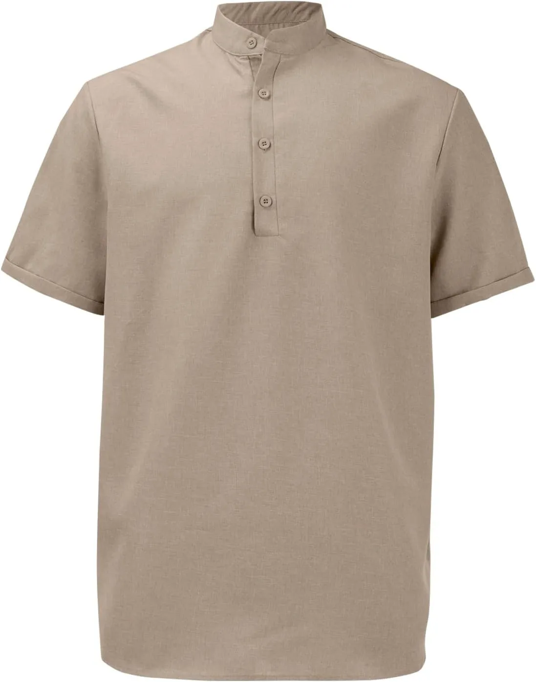 Men's Henley Collar T-Shirts Short Sleeve Casual Summer Beach Hippie Tees Button Up Lightweight Vacation Tops Clothes