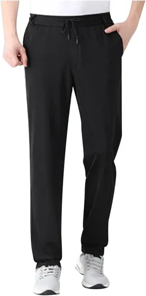 Men's Ice Silk Bottom Sweatpants Baggy Pants Athletic Cozy with Pockets Trousers Joggers High Waisted Size 13 Men Pants