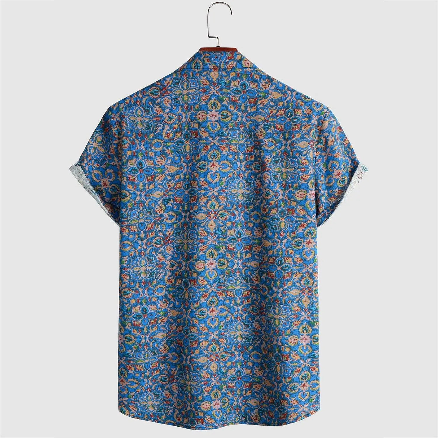 Mens Linen Shirts Short Sleeve Button Down Shirt Casual Summer Beach Wedding Tops Lightweight Cotton T-Shirt Top