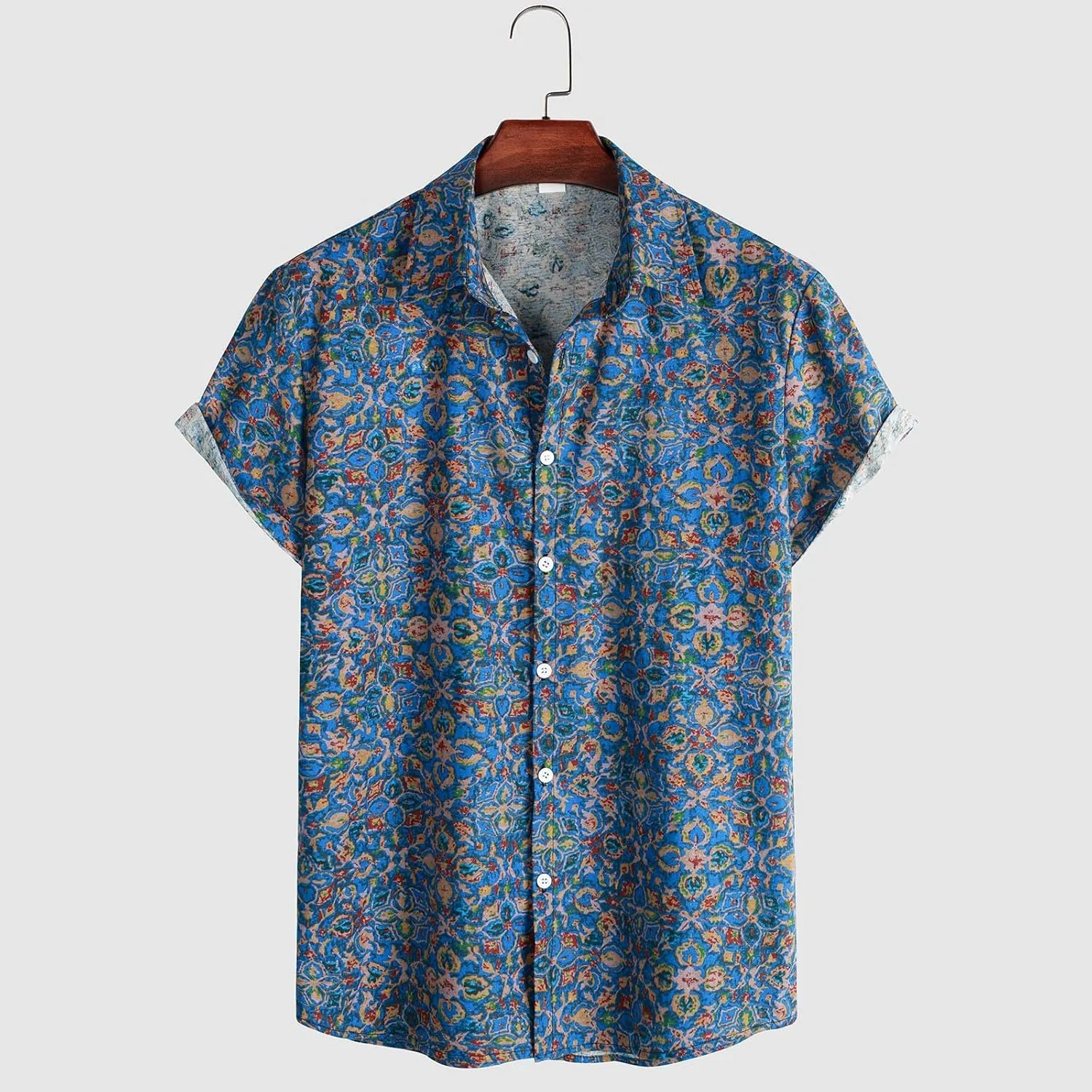 Mens Linen Shirts Short Sleeve Button Down Shirt Casual Summer Beach Wedding Tops Lightweight Cotton T-Shirt Top