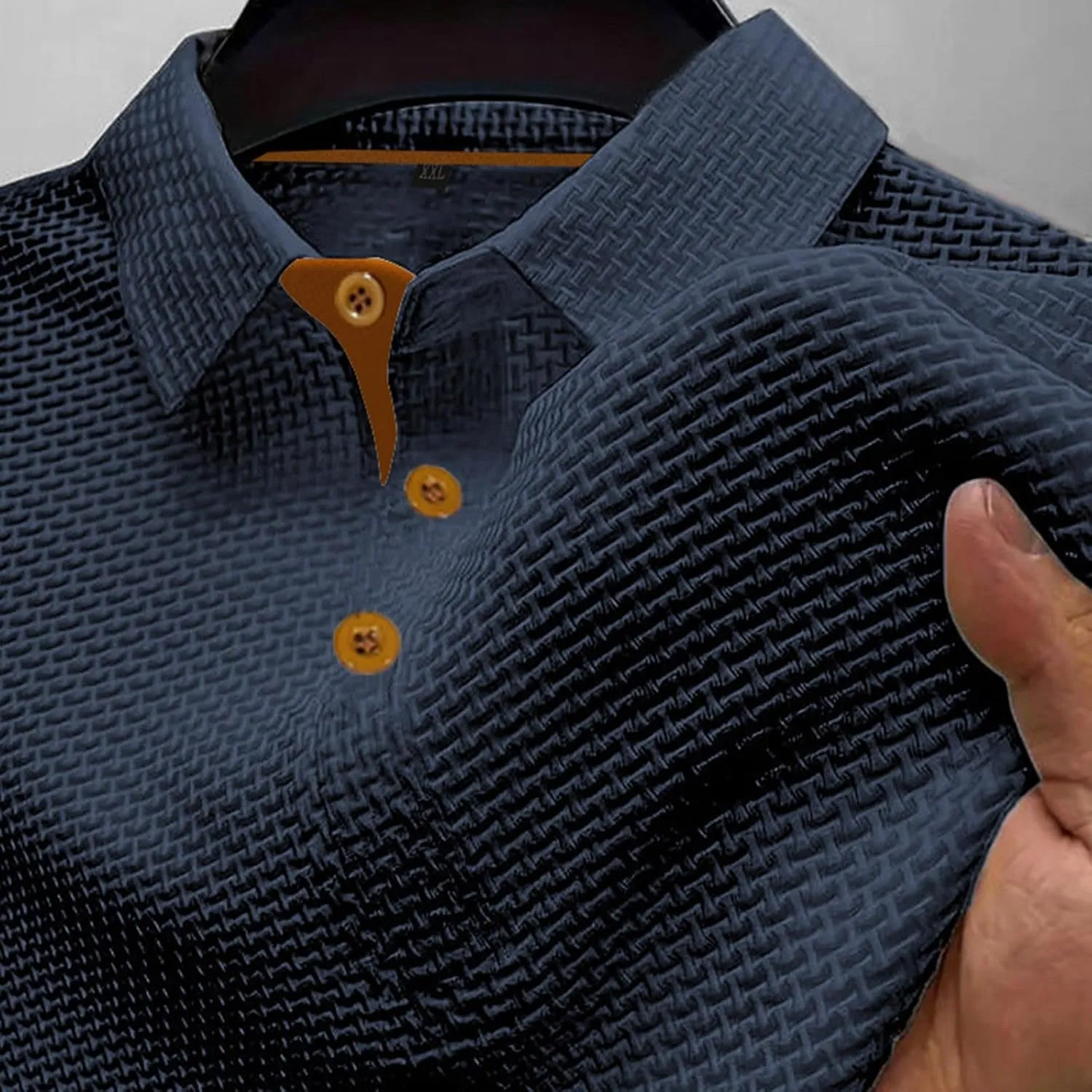 Men's Mesh Ice Silk Polo Shirt Slim Fit Collared Short Sleeve Cool Skin-Friendly Quick-Drying Stretch Tshirts