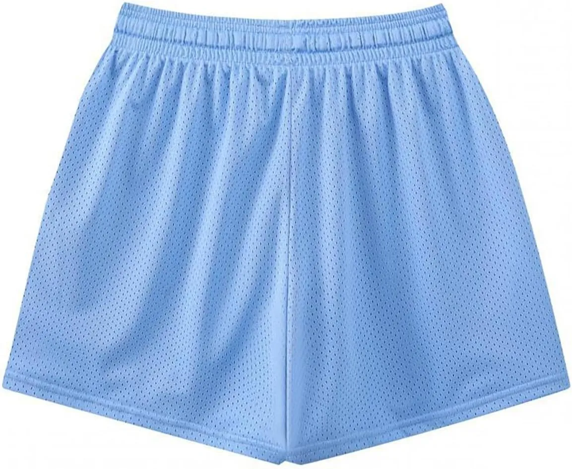 Men's Mesh Shorts Loose Fit Breathable Lightweight Running Sport Pants Fashion Drawstring Casual Shorts with Pockets