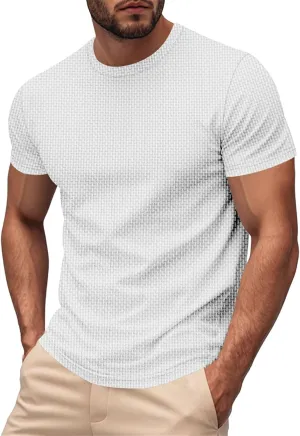 Men's Muscle T-Shirts Stretch Slim Short Sleeve Bodybuilding Gym Tees Thin Breathable Quick Dry Athletic Hipster Shirt