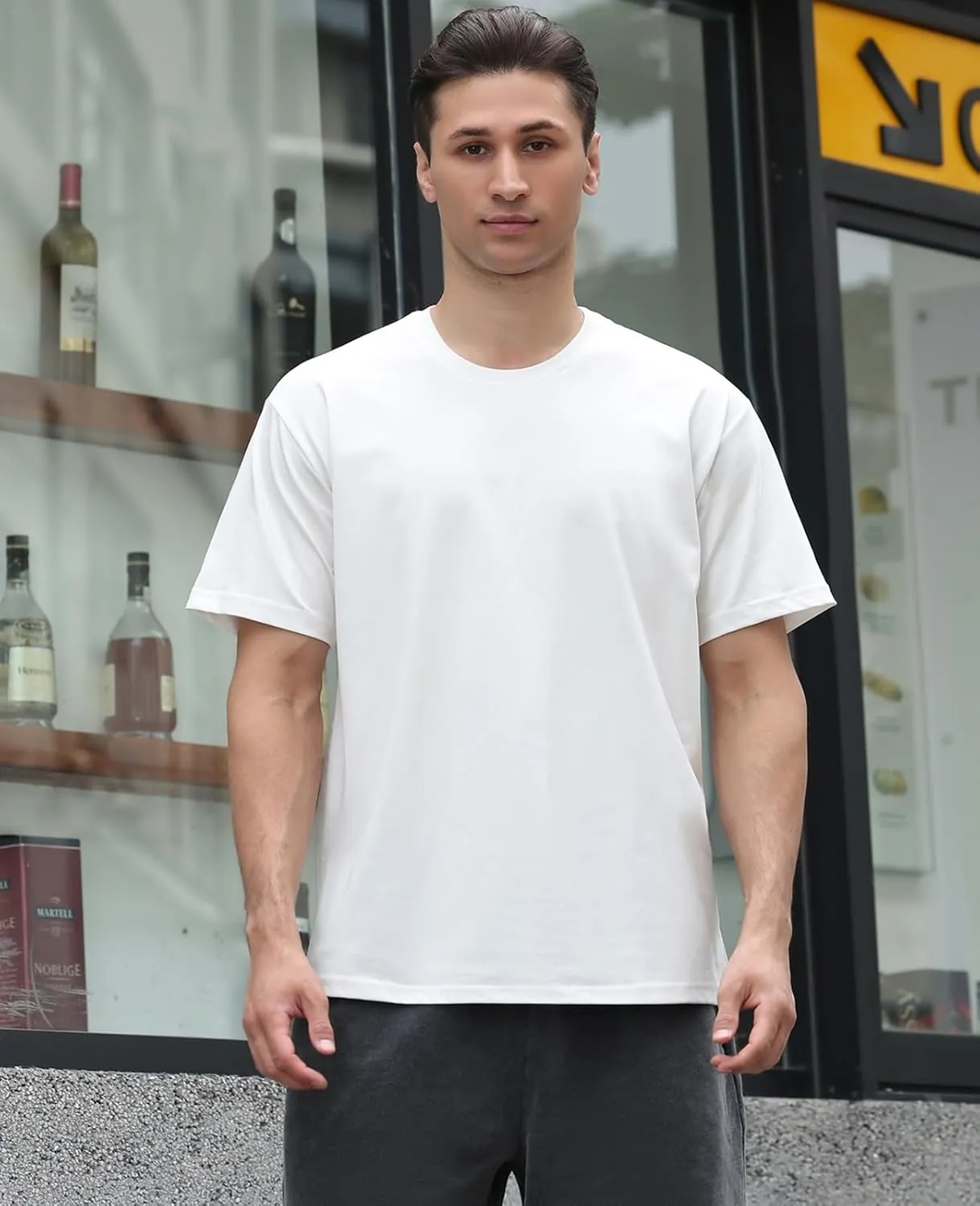Men's Oversized T Shirts Lightweight Cooling Soft T-Shirt Short Sleeve Slick Casual Basic Crewneck Tee Shirt