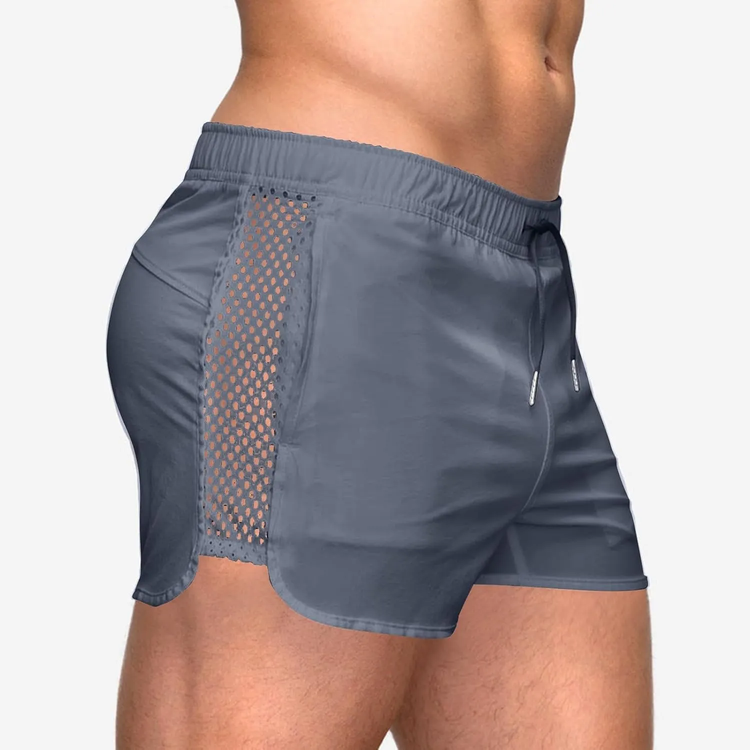 Men's Running Workout Shorts Quick Dry Gym Bodybuilding Athletic Shorts with Pockets Drawstring Elastic Waist 3'' Shorts