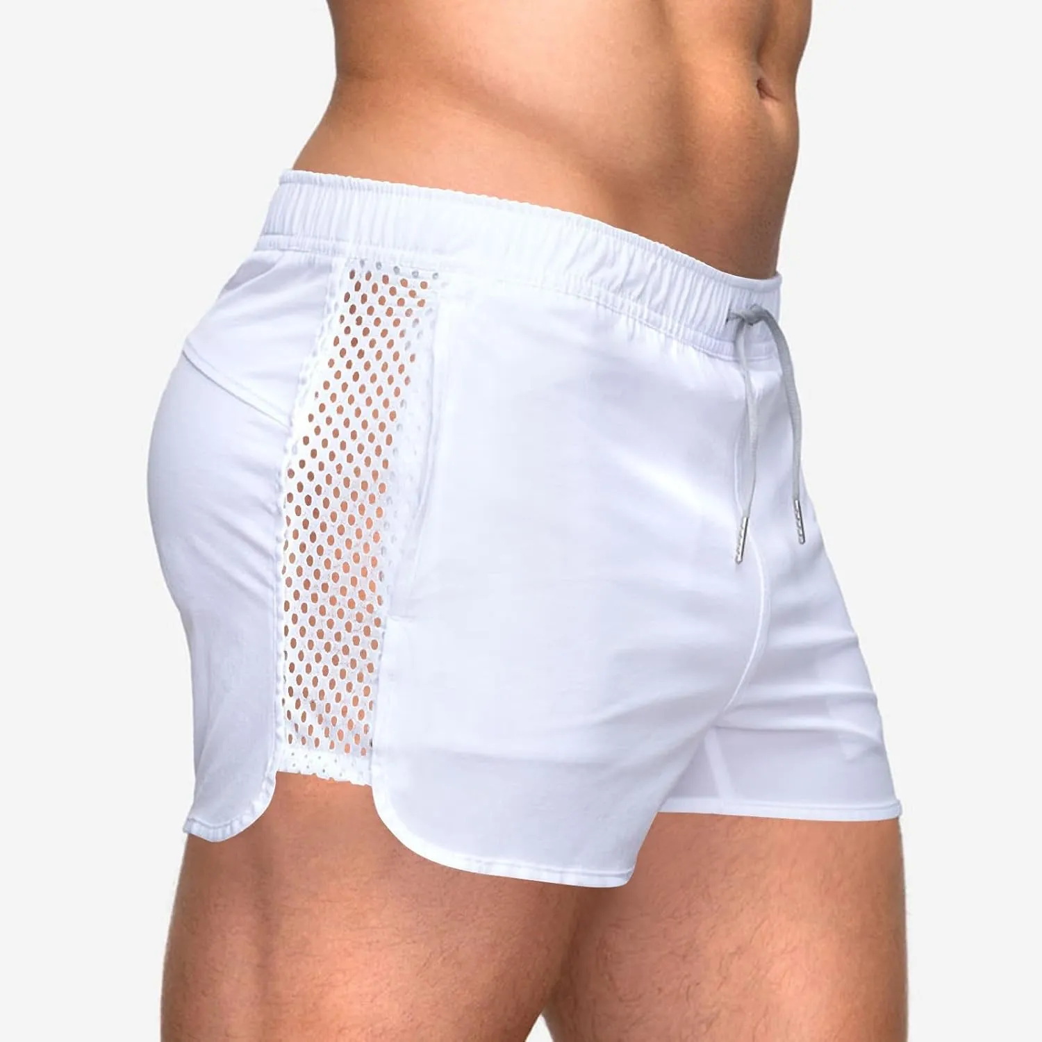 Men's Running Workout Shorts Quick Dry Gym Bodybuilding Athletic Shorts with Pockets Drawstring Elastic Waist 3'' Shorts