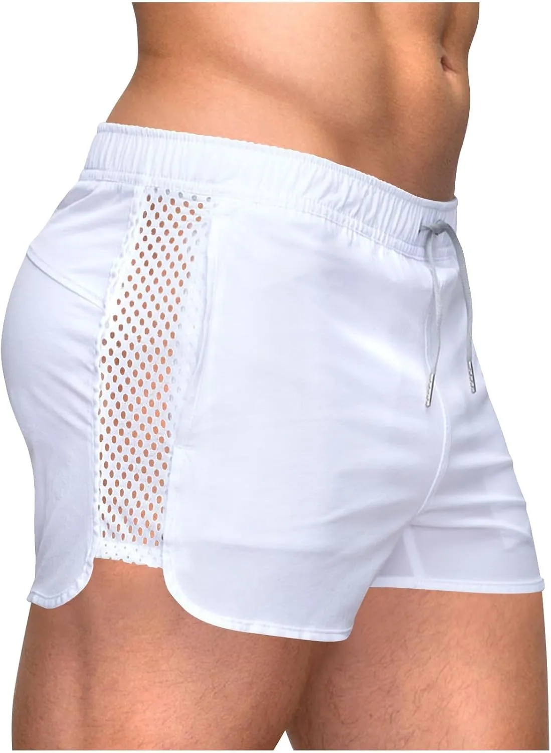 Men's Running Workout Shorts Quick Dry Gym Bodybuilding Athletic Shorts with Pockets Drawstring Elastic Waist 3'' Shorts