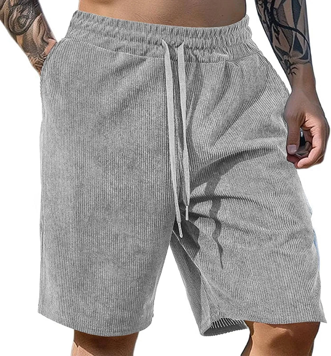 Mens Shorts Chino Summer Beach Drawstring Cotton Casual Stretch Basketball Shorts