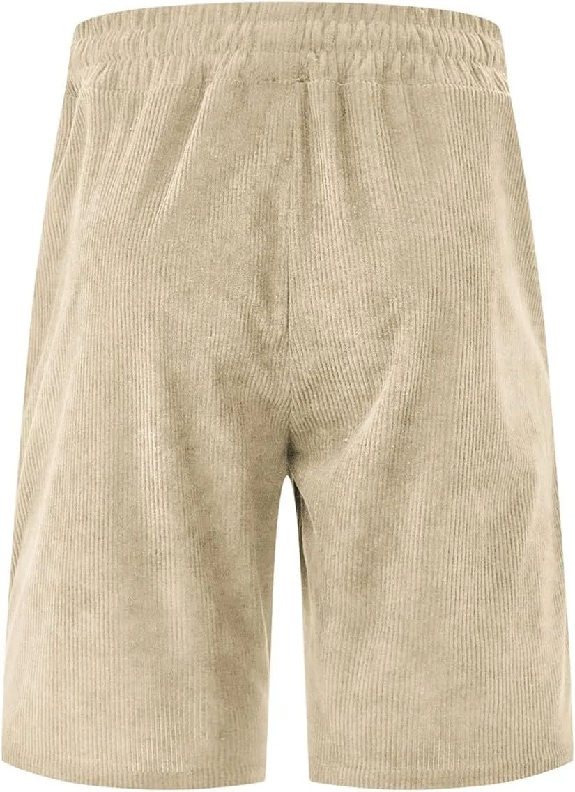 Mens Shorts Chino Summer Beach Drawstring Cotton Casual Stretch Basketball Shorts