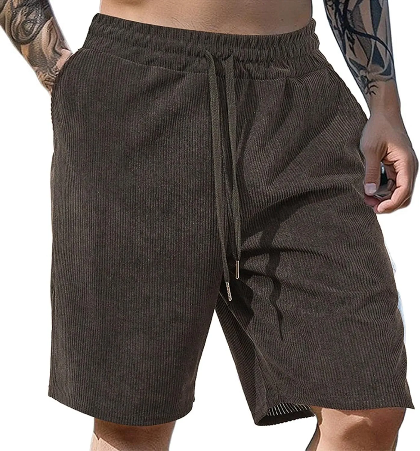 Mens Shorts Chino Summer Beach Drawstring Cotton Casual Stretch Basketball Shorts