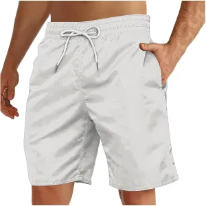 Men's Summer Beach Shorts Lightweight Elastic Waist Drawstring Casual Shorts with Pockets 5'' Twill Chino Golf Shorts