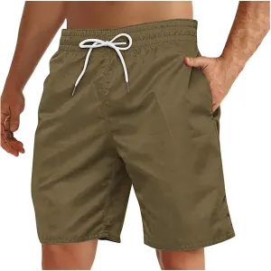 Men's Summer Beach Shorts Lightweight Elastic Waist Drawstring Casual Shorts with Pockets 5'' Twill Chino Golf Shorts