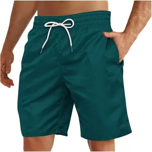 Men's Summer Beach Shorts Lightweight Elastic Waist Drawstring Casual Shorts with Pockets 5'' Twill Chino Golf Shorts