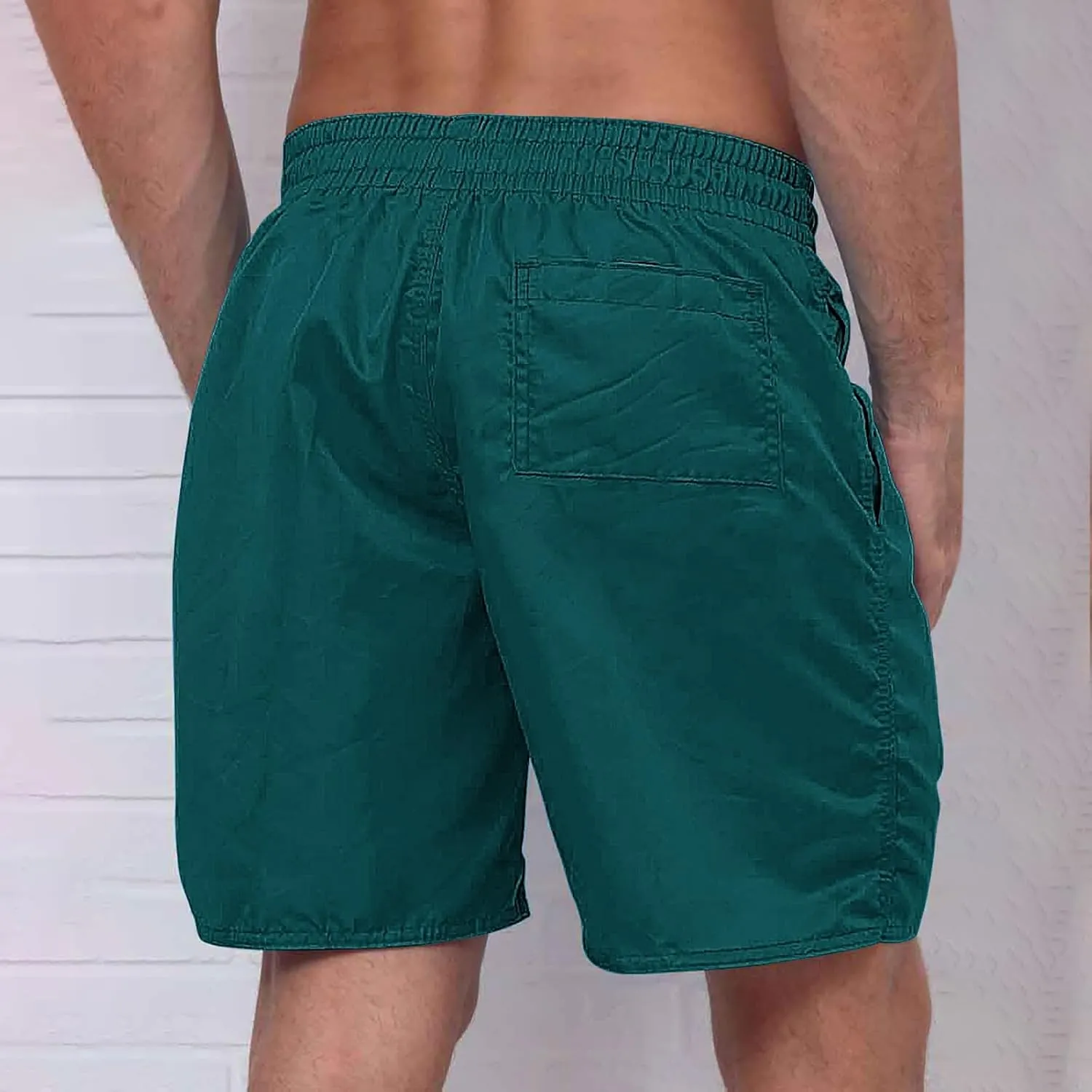 Men's Summer Beach Shorts Lightweight Elastic Waist Drawstring Casual Shorts with Pockets 5'' Twill Chino Golf Shorts