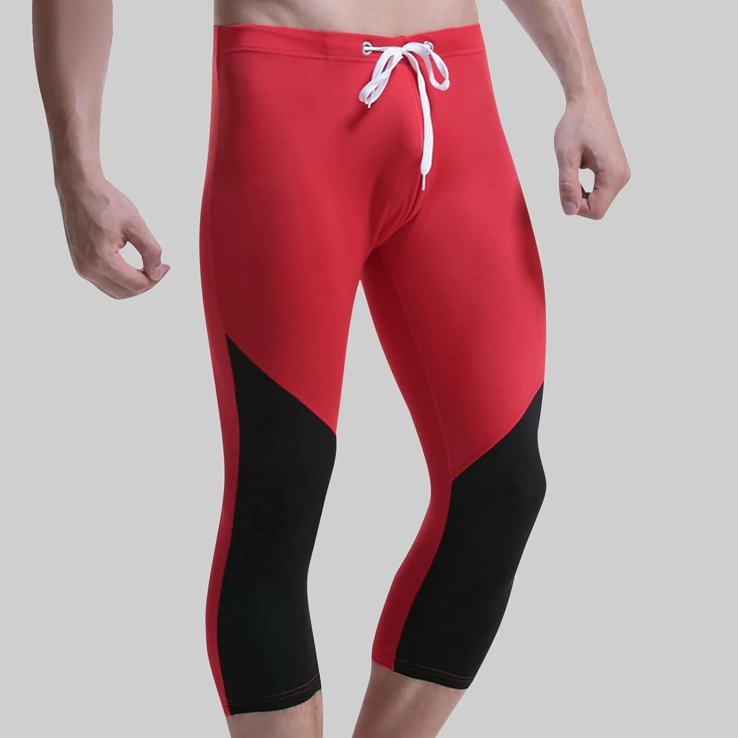 Men's Swim Pants Color Block Quick Dry Pants Fashion 2025 Capri Pants Cycling Running Fitness Pants Leggings Swimwear