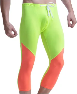 Men's Swim Pants Color Block Quick Dry Pants Fashion 2025 Capri Pants Cycling Running Fitness Pants Leggings Swimwear