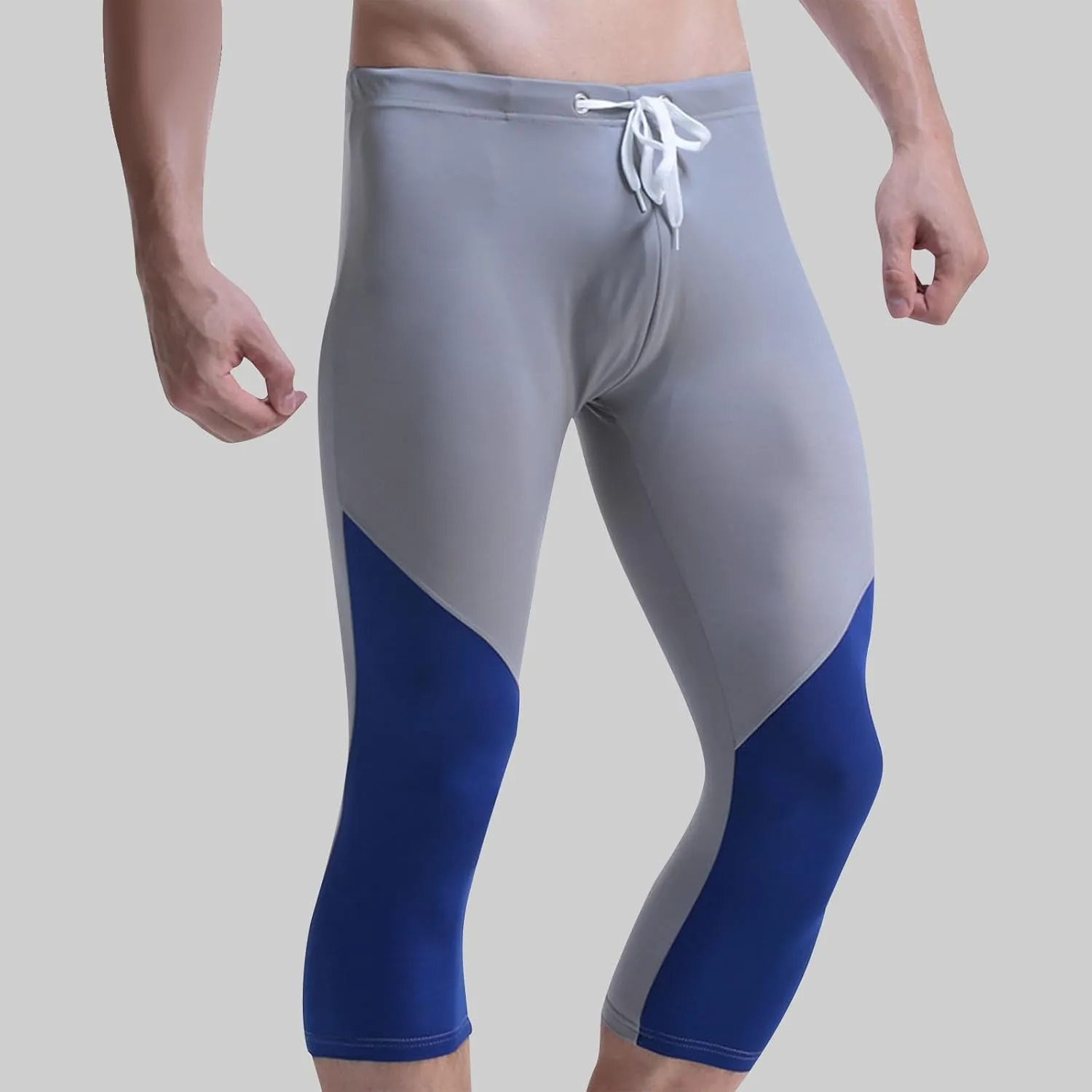 Men's Swim Pants Color Block Quick Dry Pants Fashion 2025 Capri Pants Cycling Running Fitness Pants Leggings Swimwear
