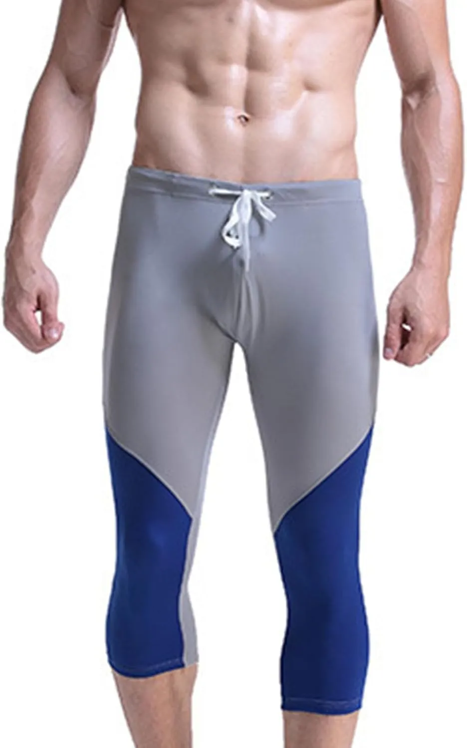 Men's Swim Pants Color Block Quick Dry Pants Fashion 2025 Capri Pants Cycling Running Fitness Pants Leggings Swimwear
