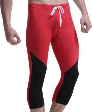 Men's Swim Pants Color Block Quick Dry Pants Fashion 2025 Capri Pants Cycling Running Fitness Pants Leggings Swimwear