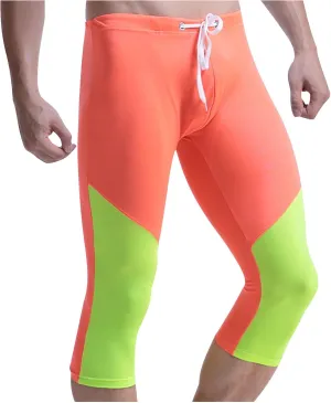 Men's Swim Pants Color Block Quick Dry Pants Fashion 2025 Capri Pants Cycling Running Fitness Pants Leggings Swimwear