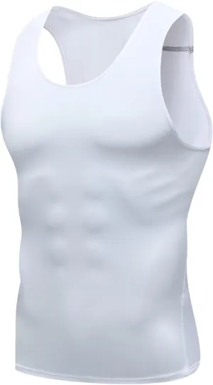 Men's Tank Tops Slim Fit Stretch Gym Bodybuilding Muscle Shirt Vests Summer Quick Drying Tights Sport Workout Shirts