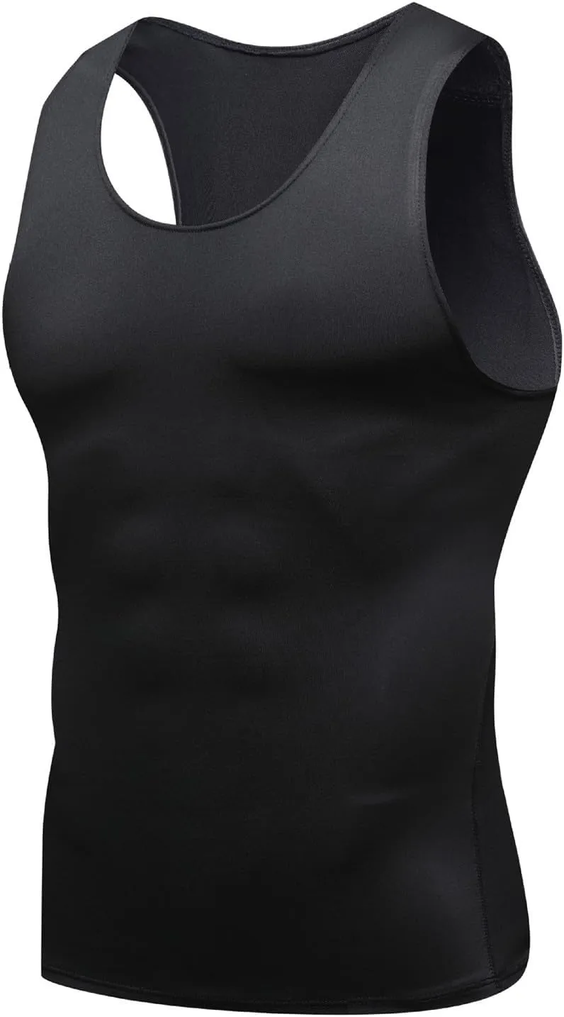 Men's Tank Tops Slim Fit Stretch Gym Bodybuilding Muscle Shirt Vests Summer Quick Drying Tights Sport Workout Shirts