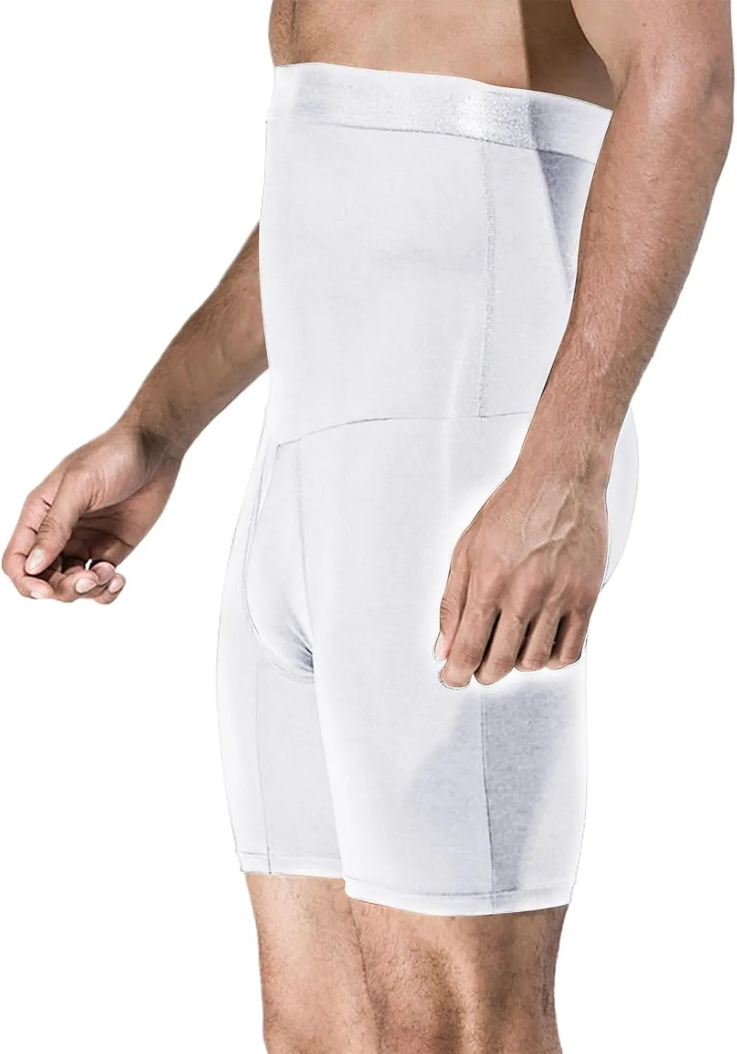 Men's Tummy Control Shapewear Shorts High Waist Slimming Anti-Curling Underwear Body Shaper Compression Seamless Boxer Briefs