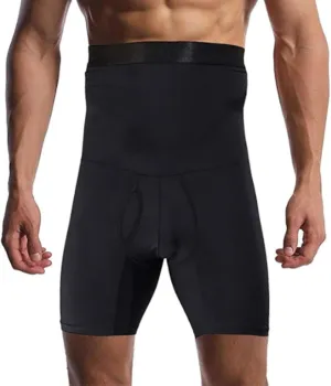 Men's Tummy Control Shapewear Shorts High Waist Slimming Anti-Curling Underwear Body Shaper Compression Seamless Boxer Briefs