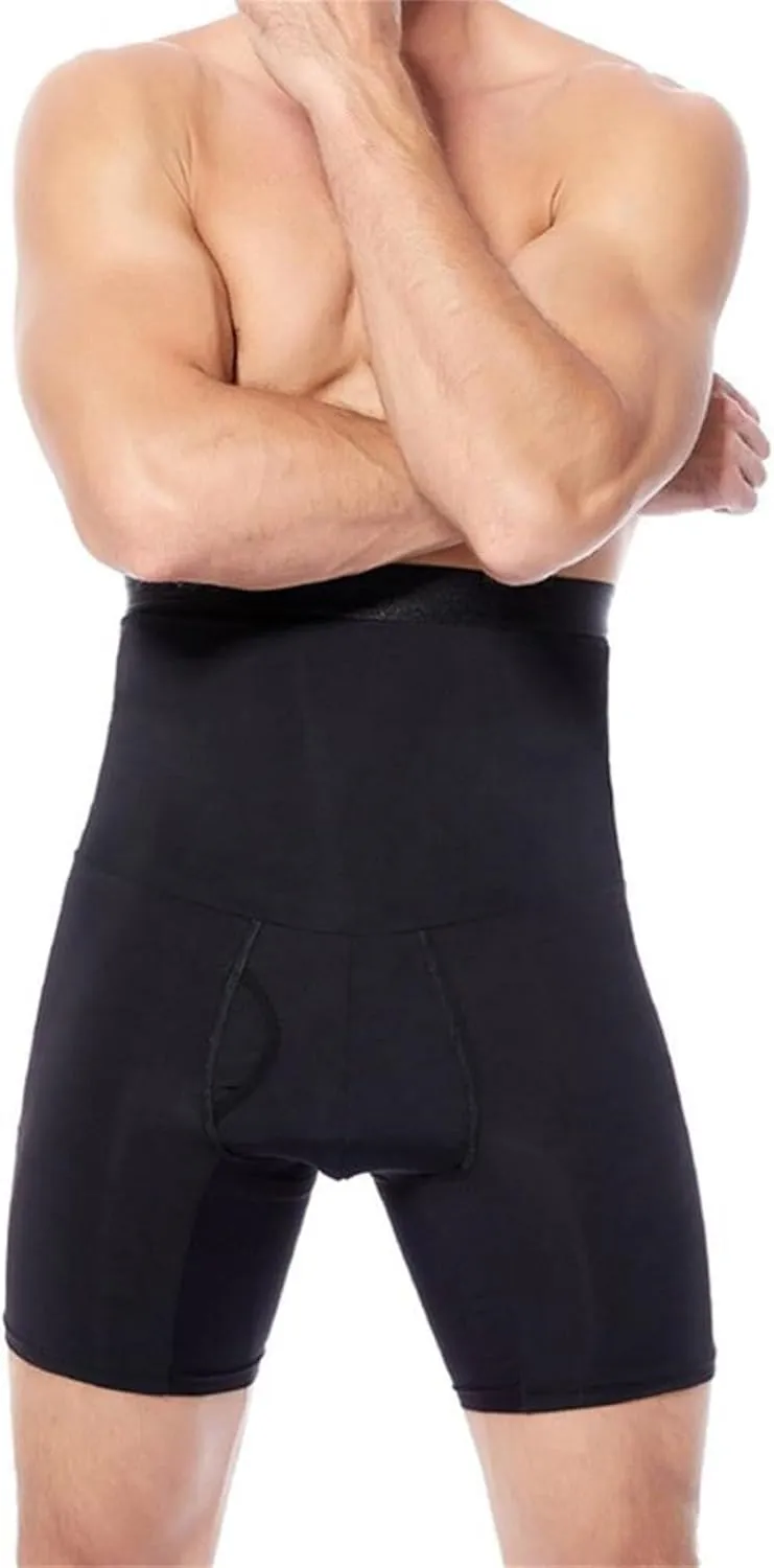 Men's Tummy Control Shapewear Shorts High Waist Slimming Anti-Curling Underwear Body Shaper Compression Seamless Boxer Briefs