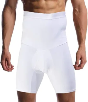 Men's Tummy Control Shapewear Shorts High Waist Slimming Anti-Curling Underwear Body Shaper Compression Seamless Boxer Briefs