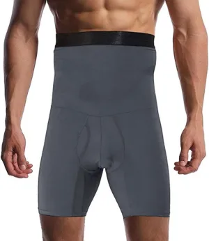 Men's Tummy Control Shapewear Shorts High Waist Slimming Anti-Curling Underwear Body Shaper Compression Seamless Boxer Briefs