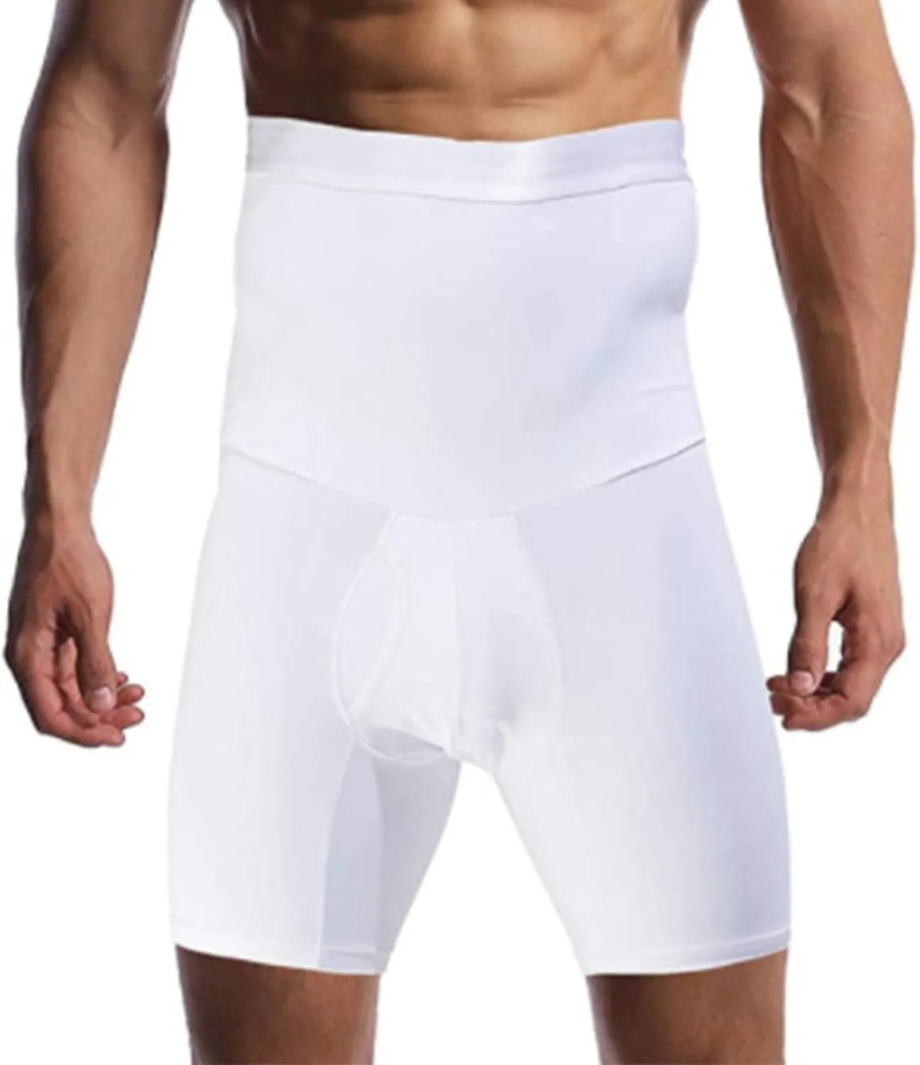 Men's Tummy Control Shapewear Shorts High Waist Slimming Anti-Curling Underwear Body Shaper Compression Seamless Boxer Briefs