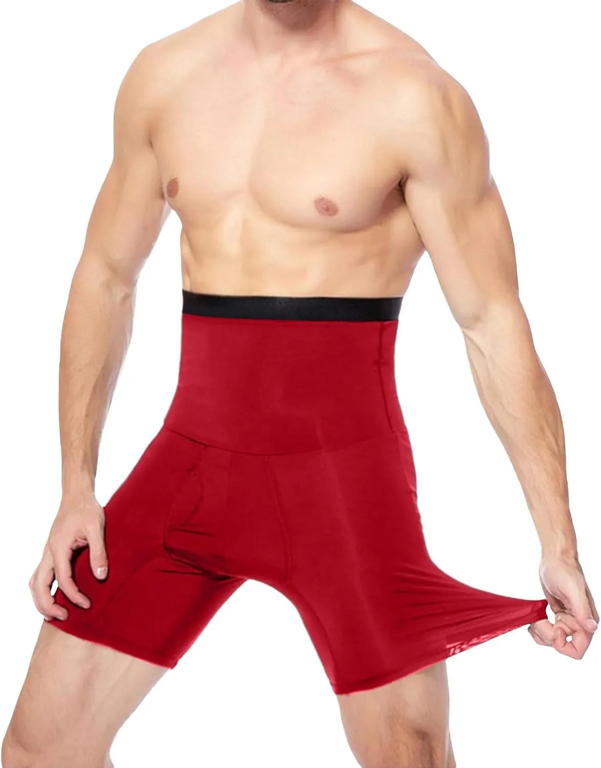 Men's Tummy Control Shapewear Shorts High Waist Slimming Anti-Curling Underwear Body Shaper Compression Seamless Boxer Briefs