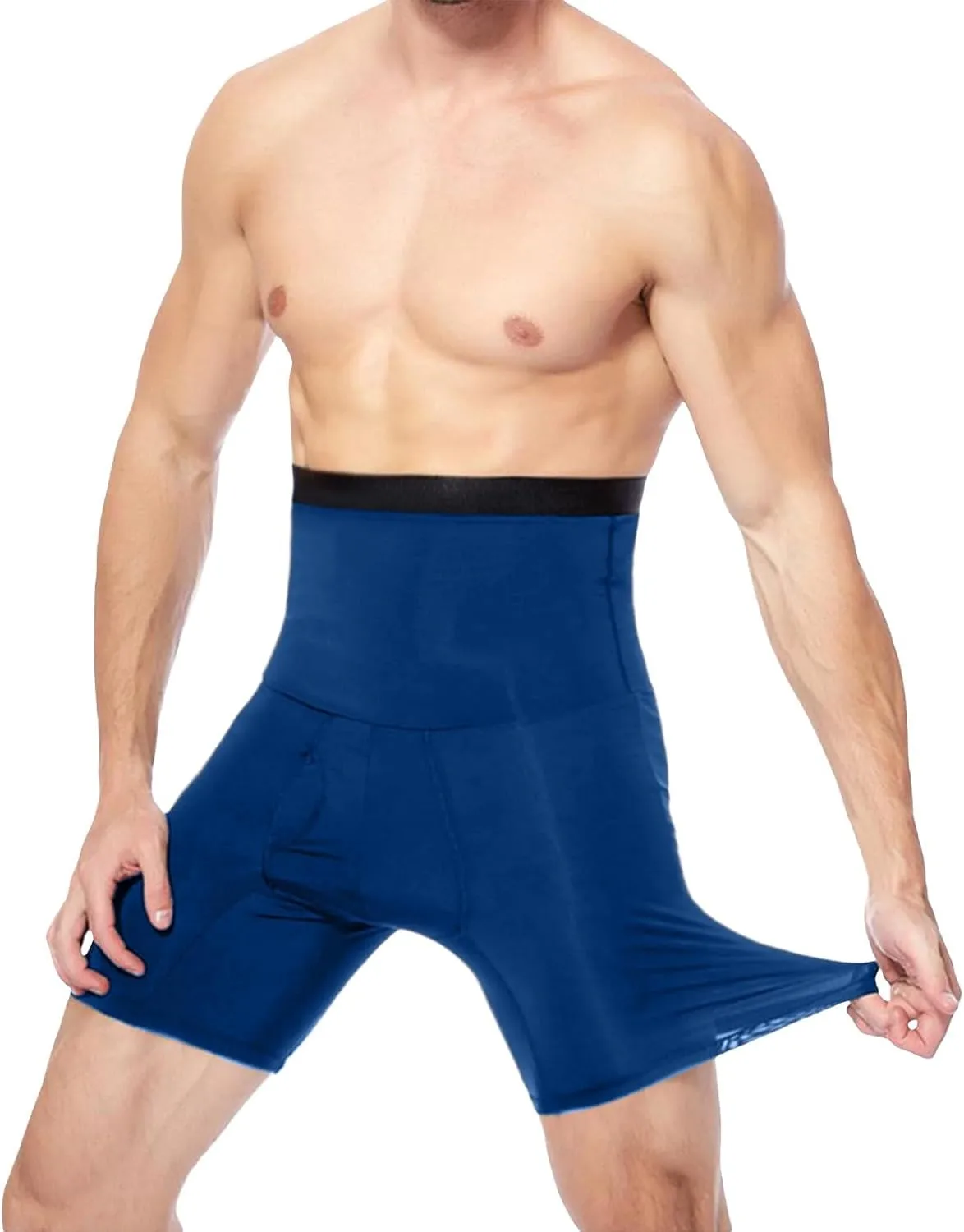 Men's Tummy Control Shapewear Shorts High Waist Slimming Anti-Curling Underwear Body Shaper Compression Seamless Boxer Briefs