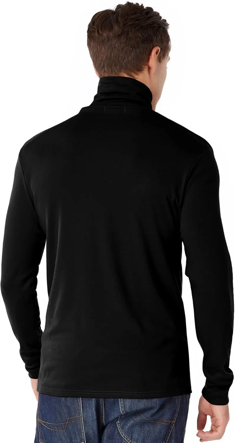 Mens Turtleneck Long Sleeve T Shirts Slim Fit Thermal Undershirt Lightweight Pullover