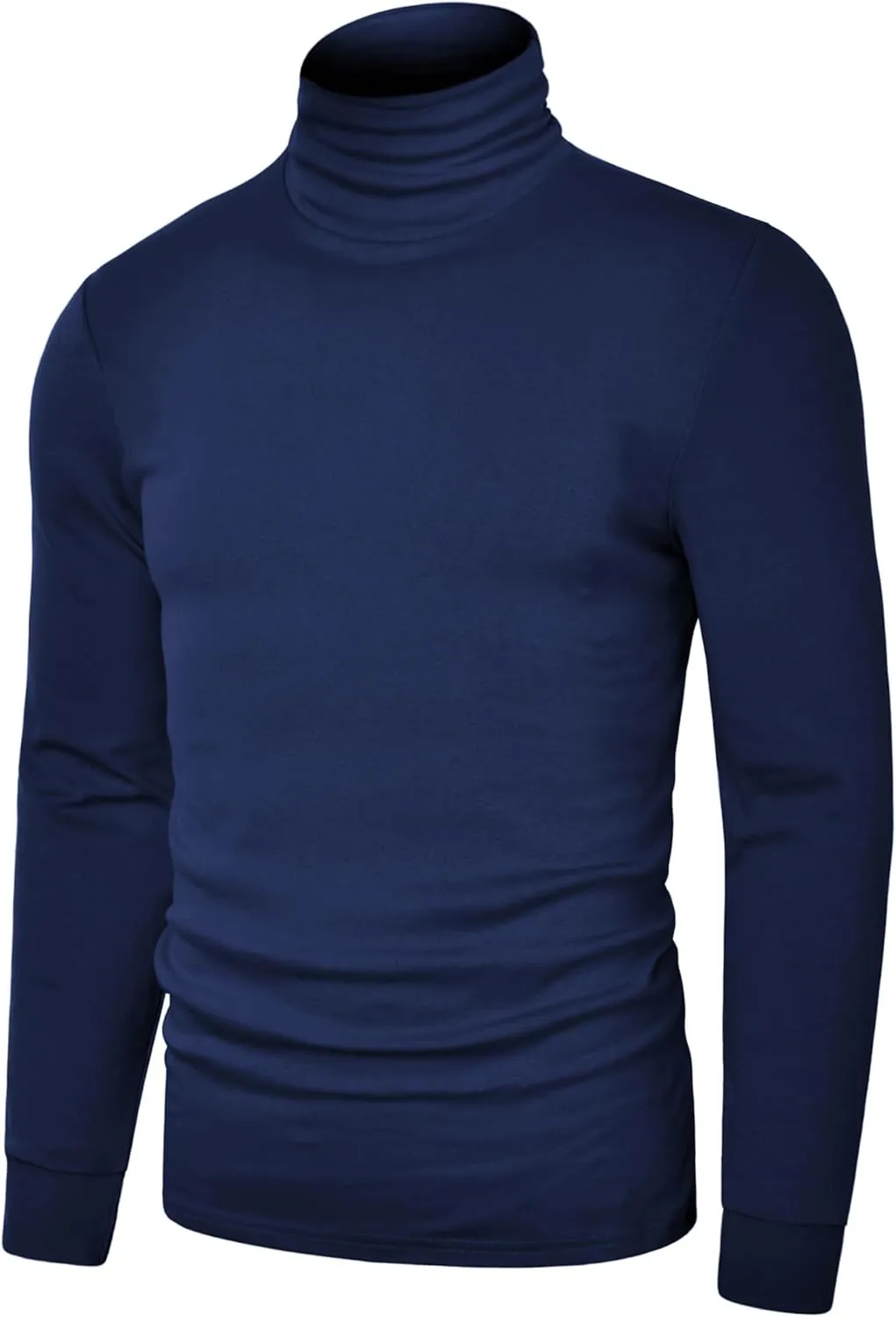 Mens Turtleneck Long Sleeve T Shirts Slim Fit Thermal Undershirt Lightweight Pullover