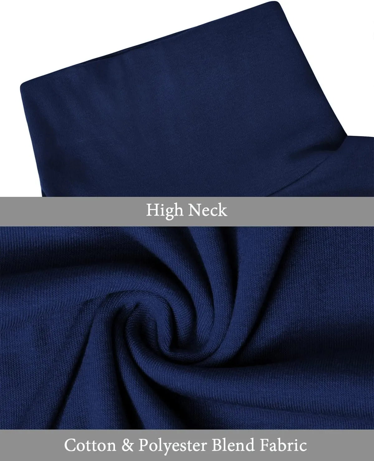 Mens Turtleneck Long Sleeve T Shirts Slim Fit Thermal Undershirt Lightweight Pullover