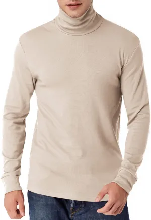 Mens Turtleneck Long Sleeve T Shirts Slim Fit Thermal Undershirt Lightweight Pullover