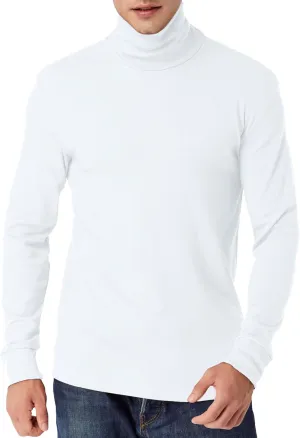 Mens Turtleneck Long Sleeve T Shirts Slim Fit Thermal Undershirt Lightweight Pullover