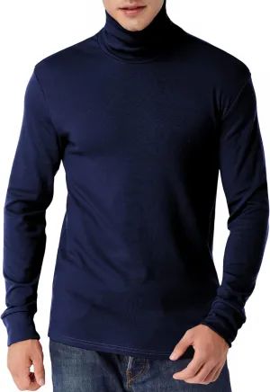 Mens Turtleneck Long Sleeve T Shirts Slim Fit Thermal Undershirt Lightweight Pullover