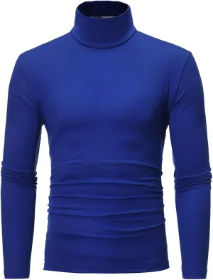 Mens Undershirts Long Sleeve Mock Turtleneck Pullover Sweaters Basic Slim Fit Solid Soft Thermal T-Shirts Baselayer