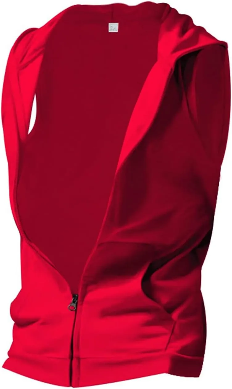 Men's Workout Hooded Tank Tops Full Zip Sleeveless Gym Shirts Regular Fit Bodybuilding Hoodies Muscle Cut Off T Shirt