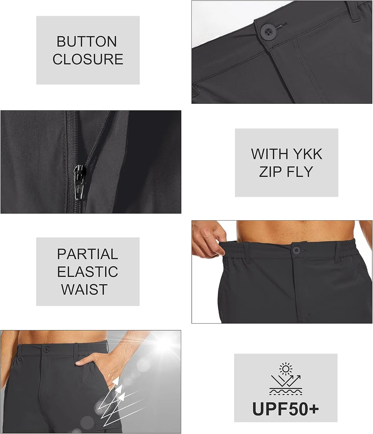 NATUVENIX Hiking Shorts Men, Quick-Dry Fishing Shorts for Men Lightweight Stretch Work Shorts Causal Travel
